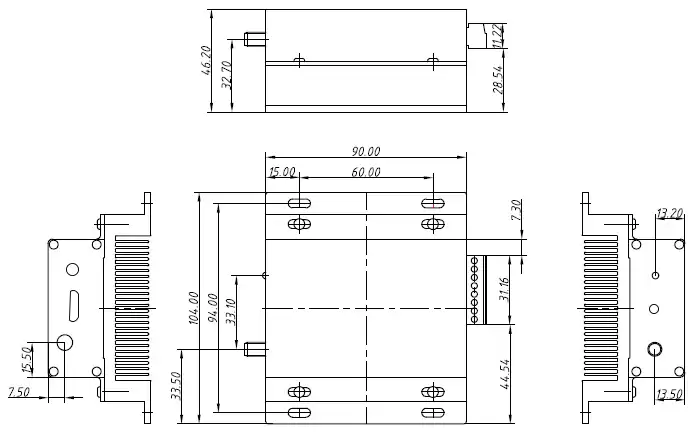 Tamaño del módulo transceptor de audio SA356S