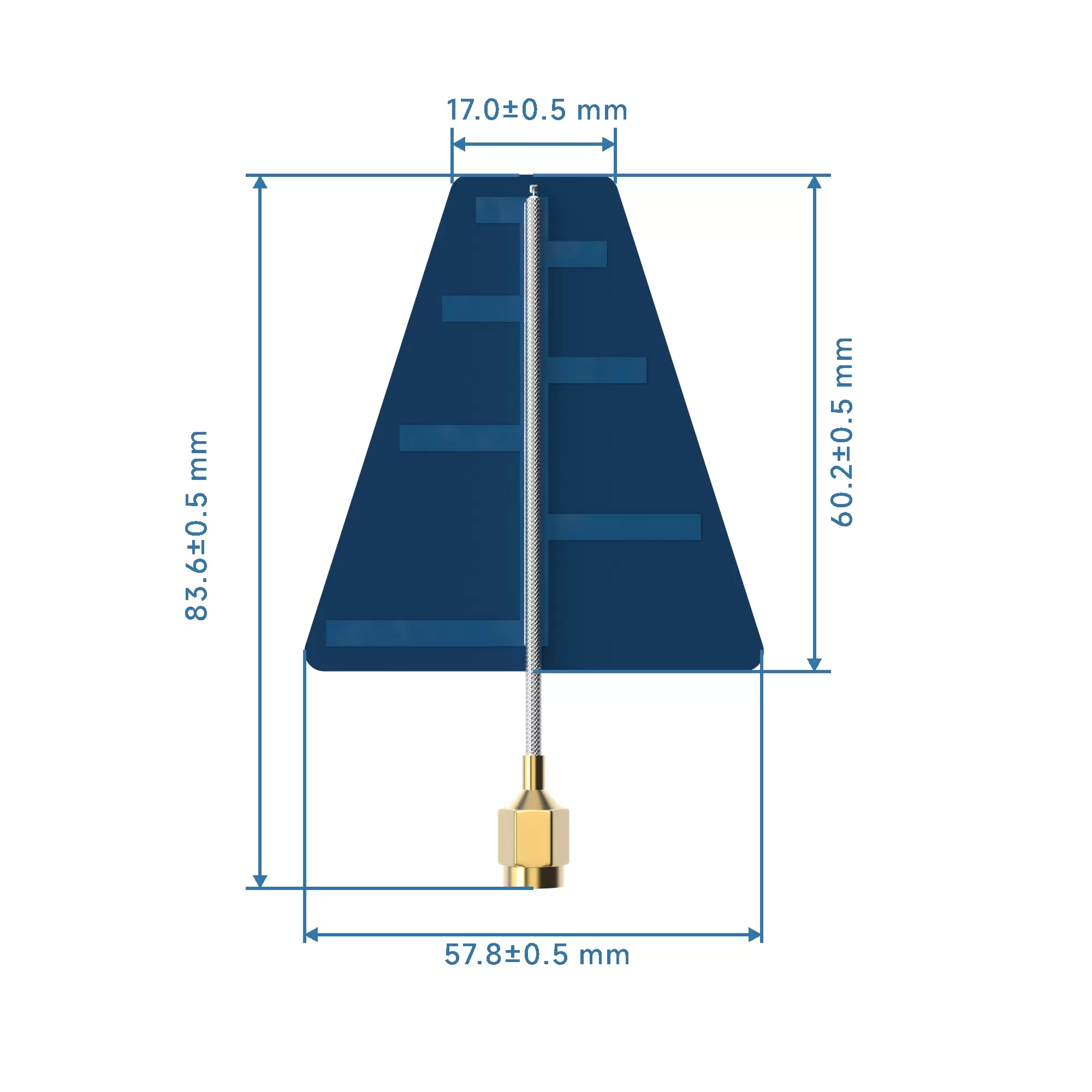 UWB-PCB-D: Antena PCB logarítmica direccional UWB