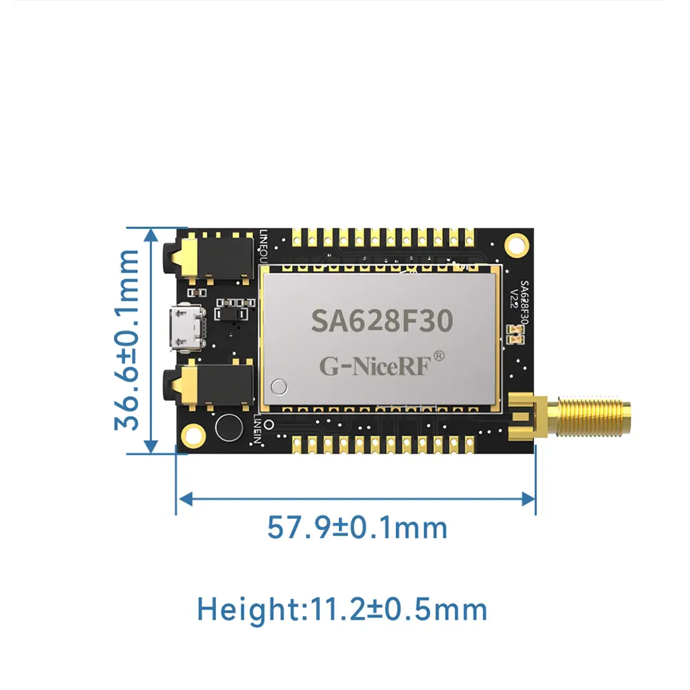 SA628F30: Módulo de audio inalámbrico con frecuencia de muestreo de 16K, dúplex completo y largo alcance de 1 W