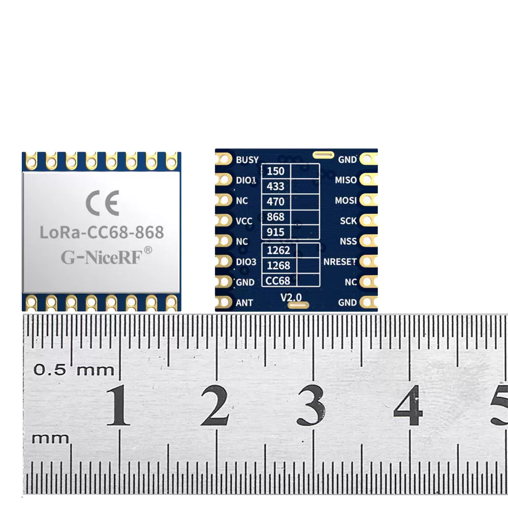 LoRa-CC68-868: Módulo LoRa basado en LLCC68 con interfaz SPI con certificación CE-RED y protección ESD
