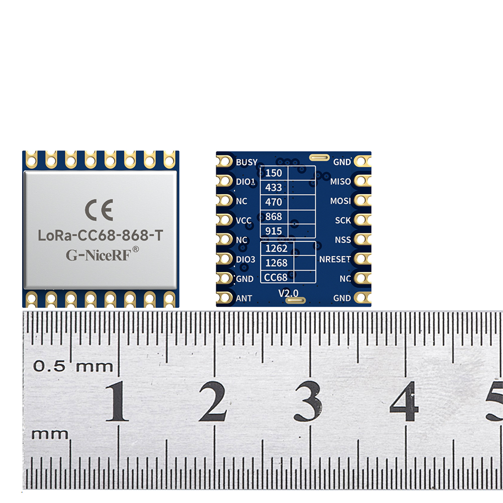 LoRa-CC68-868-T: Módulo transceptor inalámbrico LLCC68 LoRa con certificación CE-RED con TCXO y protección ESD