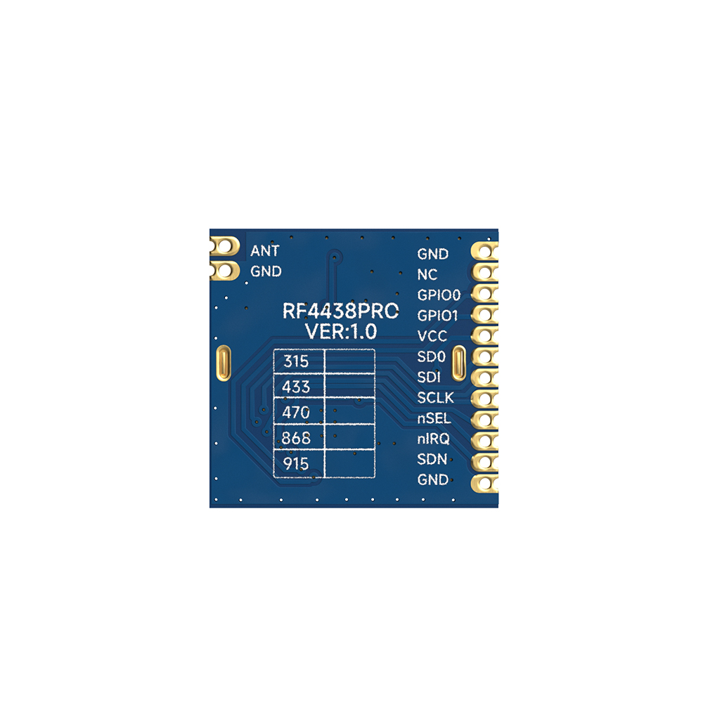 RF4438PRO: Módulo RF frontal Si4438 433MHz 100mW