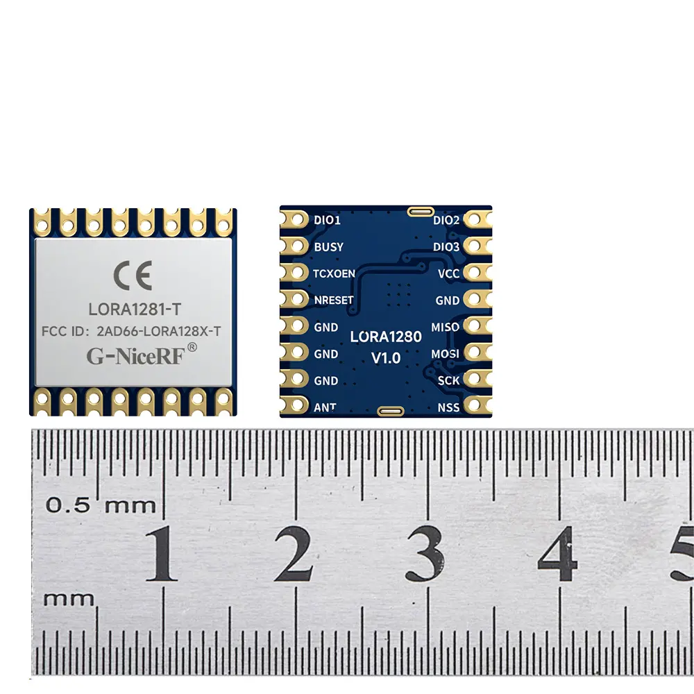 LoRa1281-TCXO: FCC ID y certificación CE-RED El módulo certificado SX1281 de 2,4 GHz admite rango