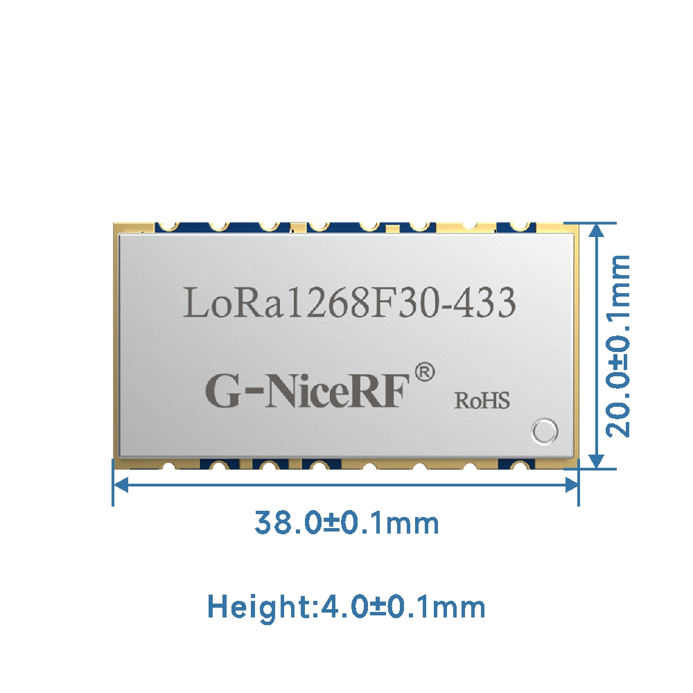 LoRa1268F30: Módulo inalámbrico SX1268 433MHz 2W con interfaz SPI y protección ESD