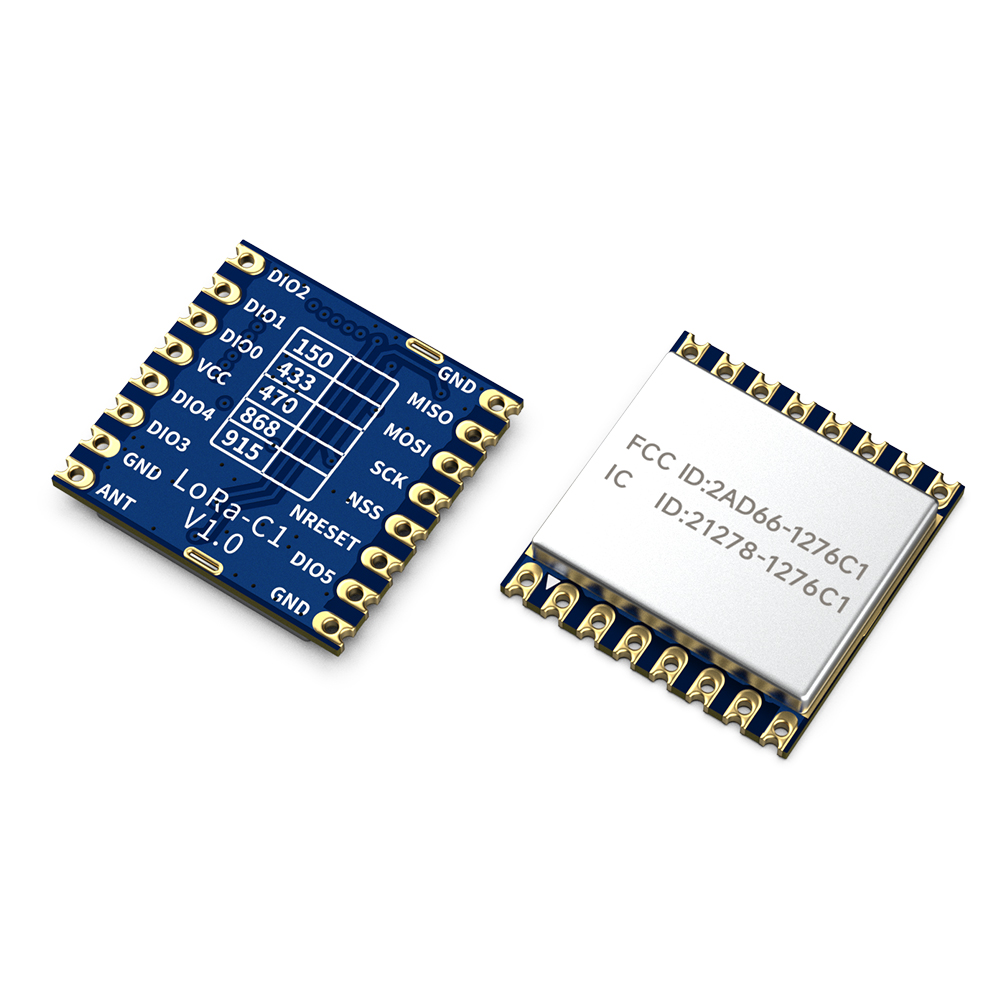 LoRa1276-C1-915: Módulo LoRa SX1276 de 915 MHz con certificación FCC ID y protección ESD