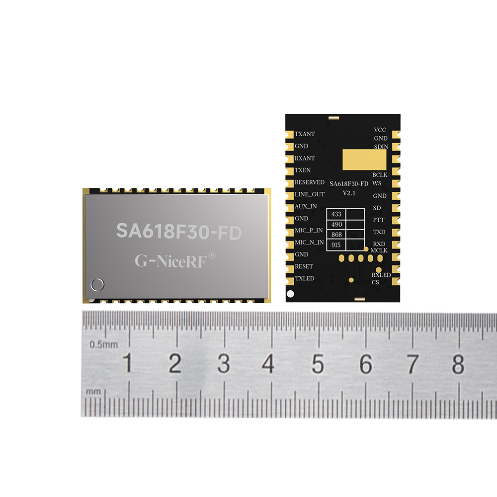 El módulo de transmisión de datos inalámbrico full-duplex SA618F30-FD admite transmisión simultánea de 8 vías