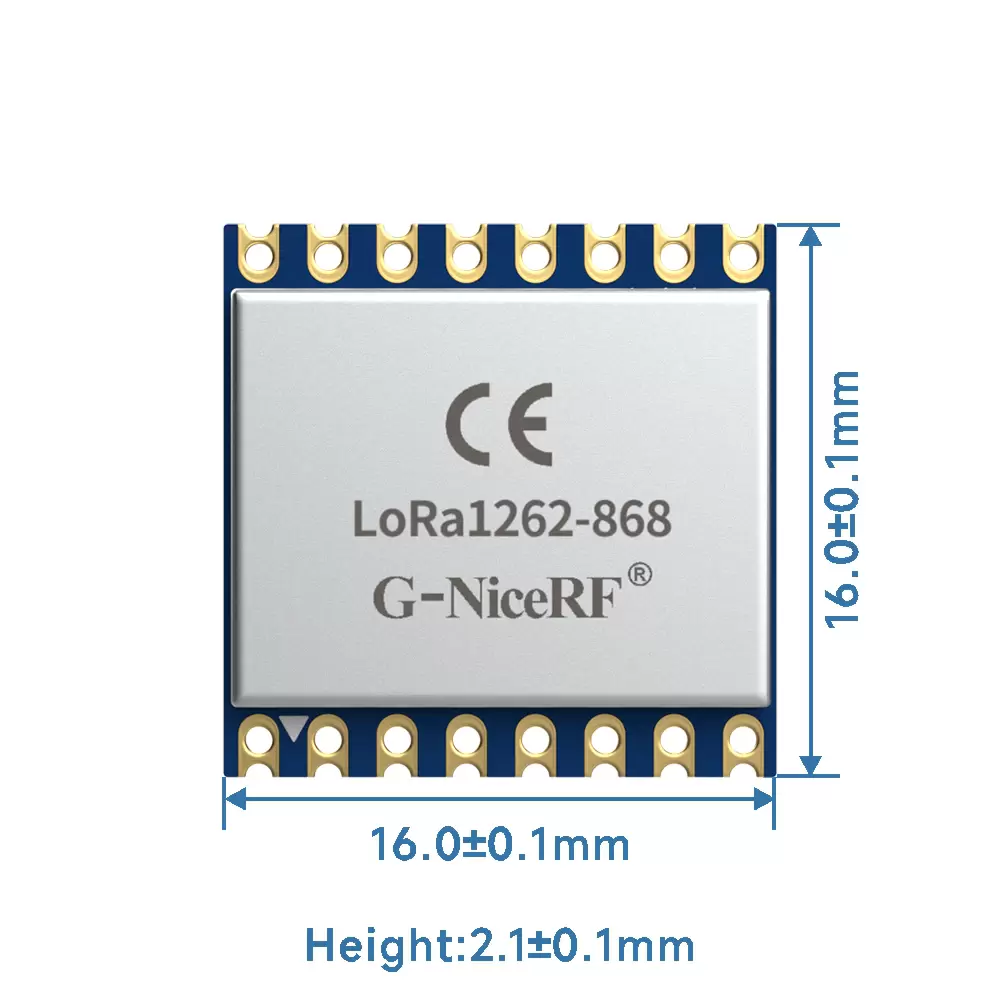 LoRa1262-868: Módulo LoRa SX1262 de 160 mW y 868 MHz con certificación CE-RED y TCXO