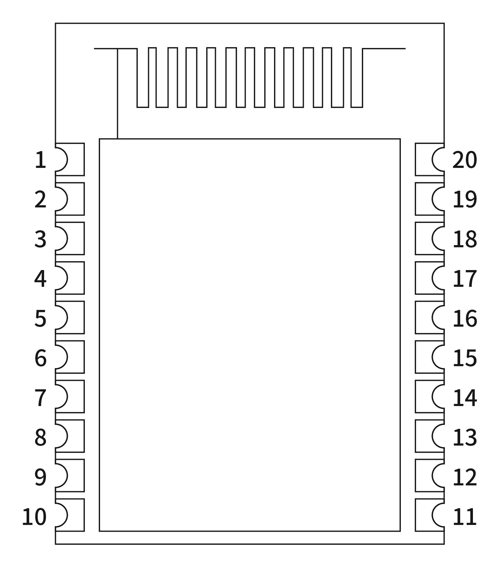 Definición de pines del chip BLE 5.2 core BLE5201 Definición de pines del chip BLE 5.2 core BLE5201