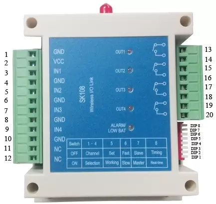 Definición de pines del módulo de relé inalámbrico SK108H con funciones de salto Definición de pines del módulo de relé inalámbrico SK108H con funciones de salto
