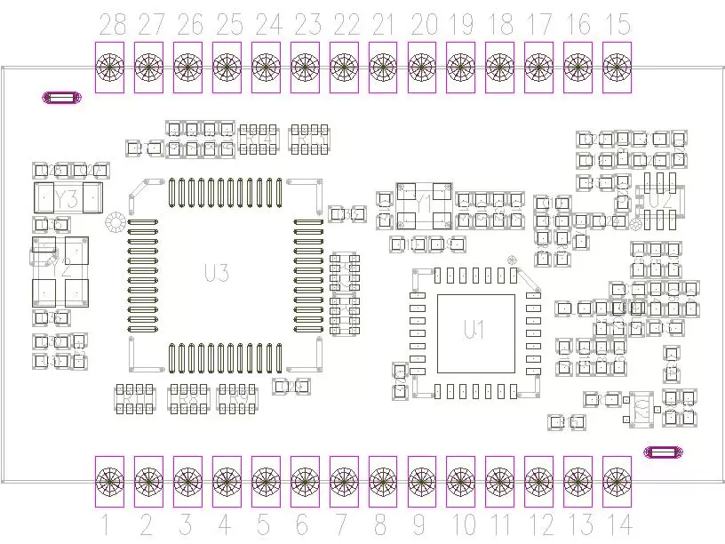 Pines del módulo RF del nodo LoRaWAN LN610-X1 Pines del módulo RF del nodo LoRaWAN LN610-X1