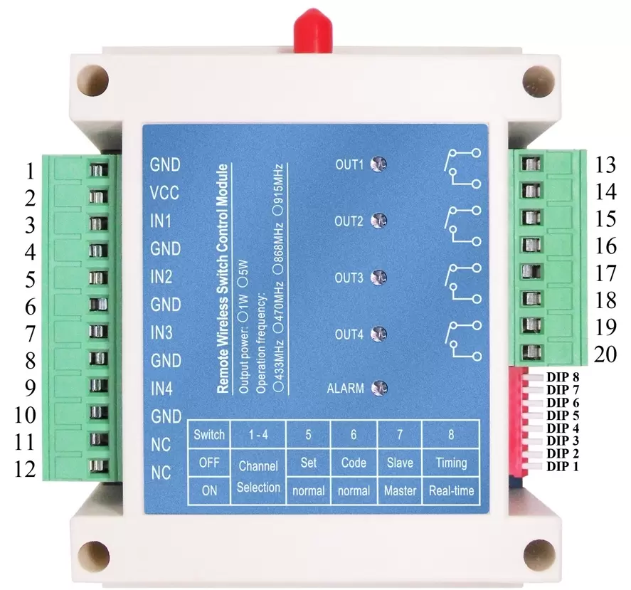 Definición de pines del módulo de control del interruptor SK109 Definición de pines del módulo de control del interruptor SK109