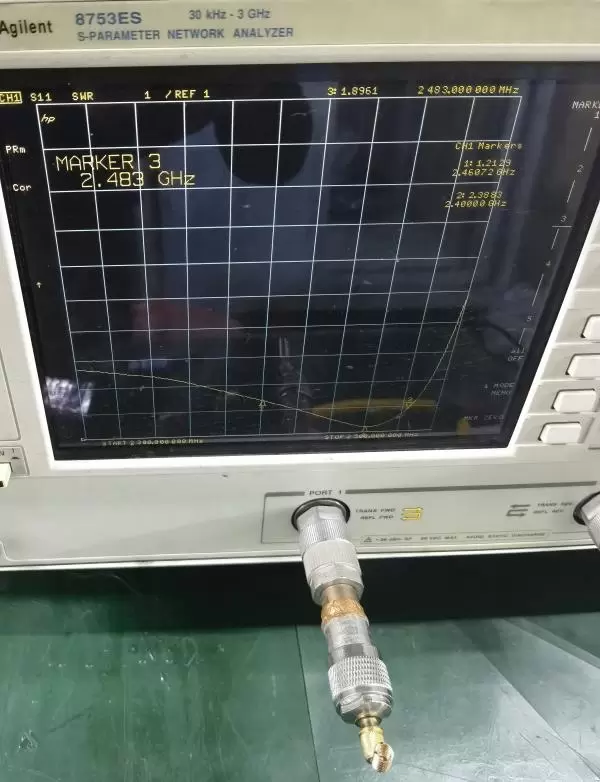 Gráficos VSWR de la antena de resorte SW2400-TH11 Gráficos VSWR de la antena de resorte SW2400-TH11