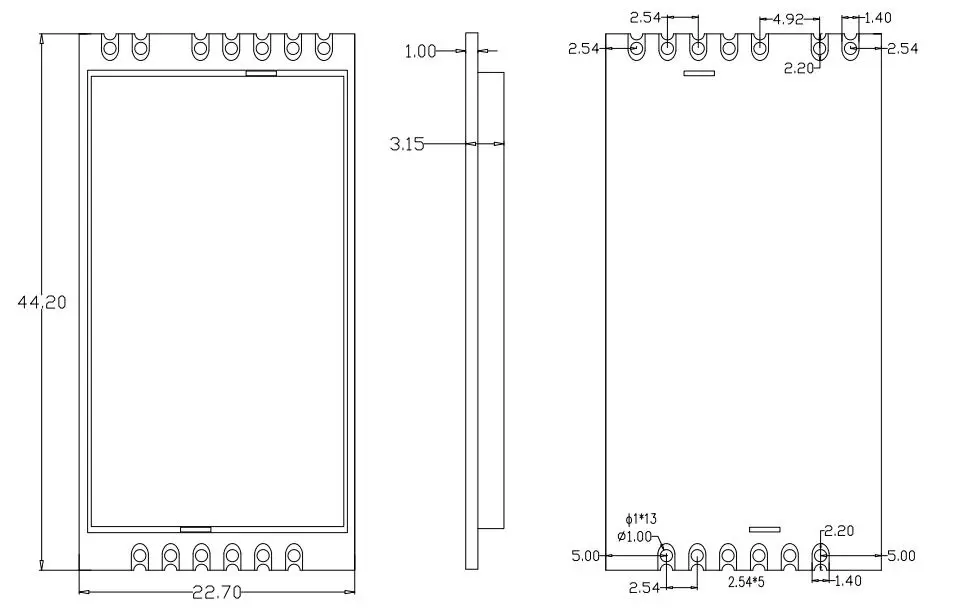 Módulo de duplicación de señal inalámbrica STX888 Dimensiones mecánicas Módulo de duplicación de señal inalámbrica STX888 Dimensiones mecánicas