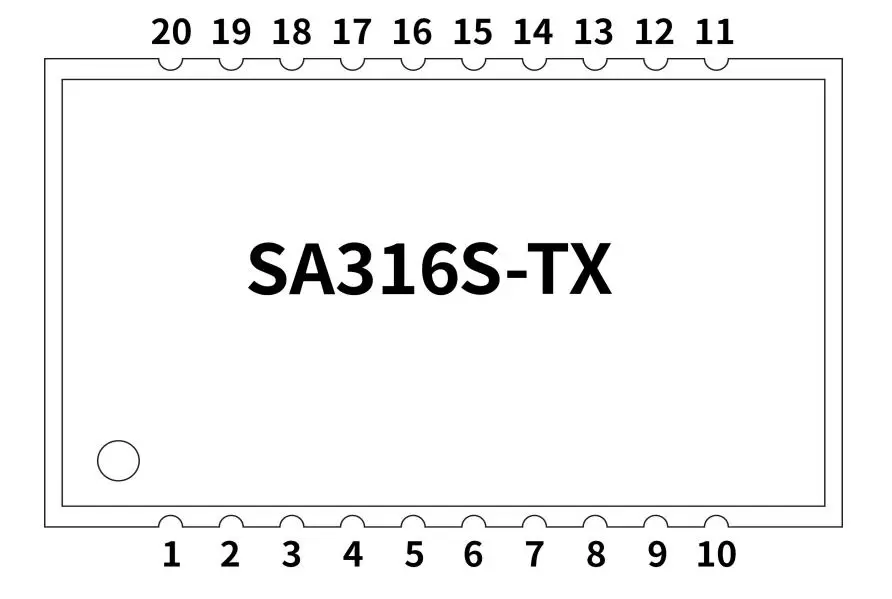 Definición de pines del módulo de transmisión de audio SA316S