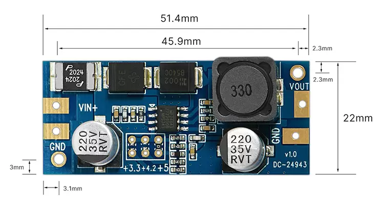 Tamaño del SW-DC01 Tamaño del SW-DC01