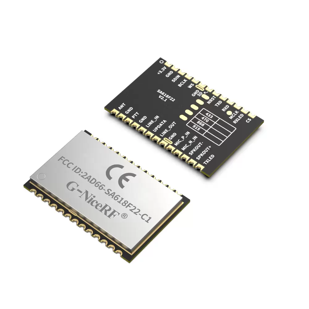 SA618F22-C1: Módulo de transmisión inalámbrica digital y de audio, todo en uno, dúplex completo con certificación FCC ID y CE-RED