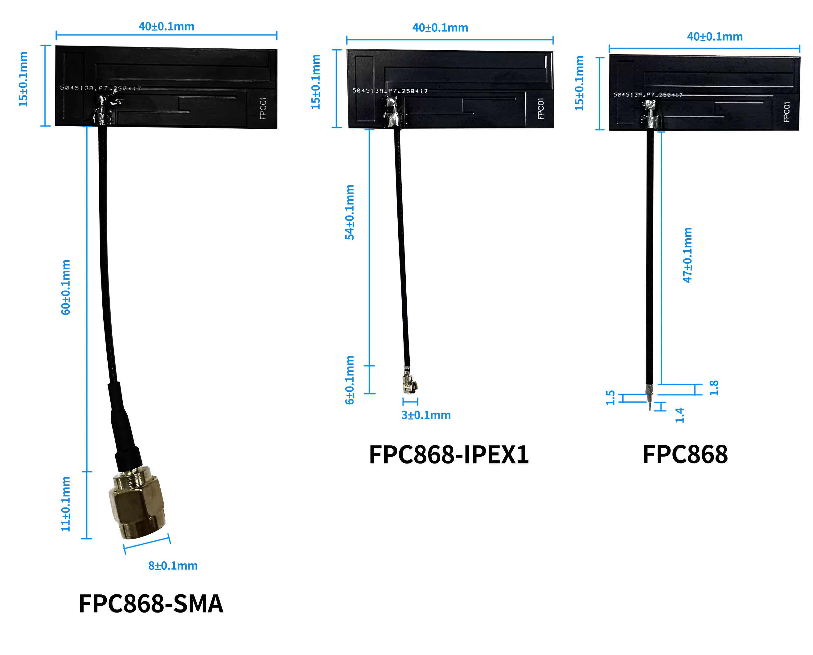 Antena FPC tamaño fpc868 Antena FPC tamaño fpc868