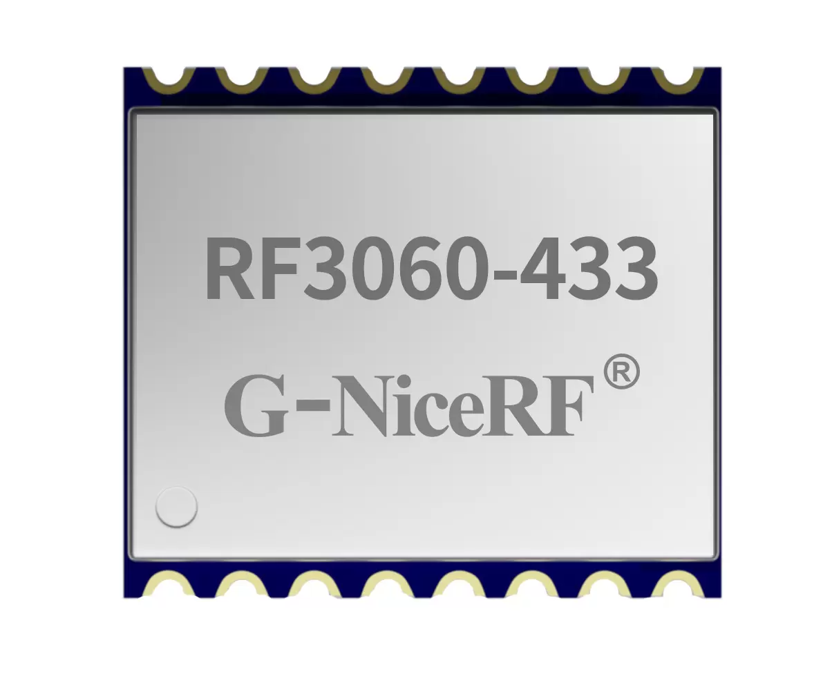 RF3060: Módulo transceptor inalámbrico de 100 mW con oscilador de cristal TCXO