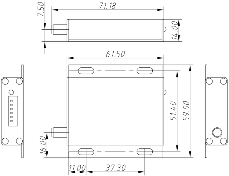 Dimensiones mecánicas del módulo RF LoRa LoRa6102Pro Dimensiones mecánicas del módulo RF LoRa LoRa6102Pro