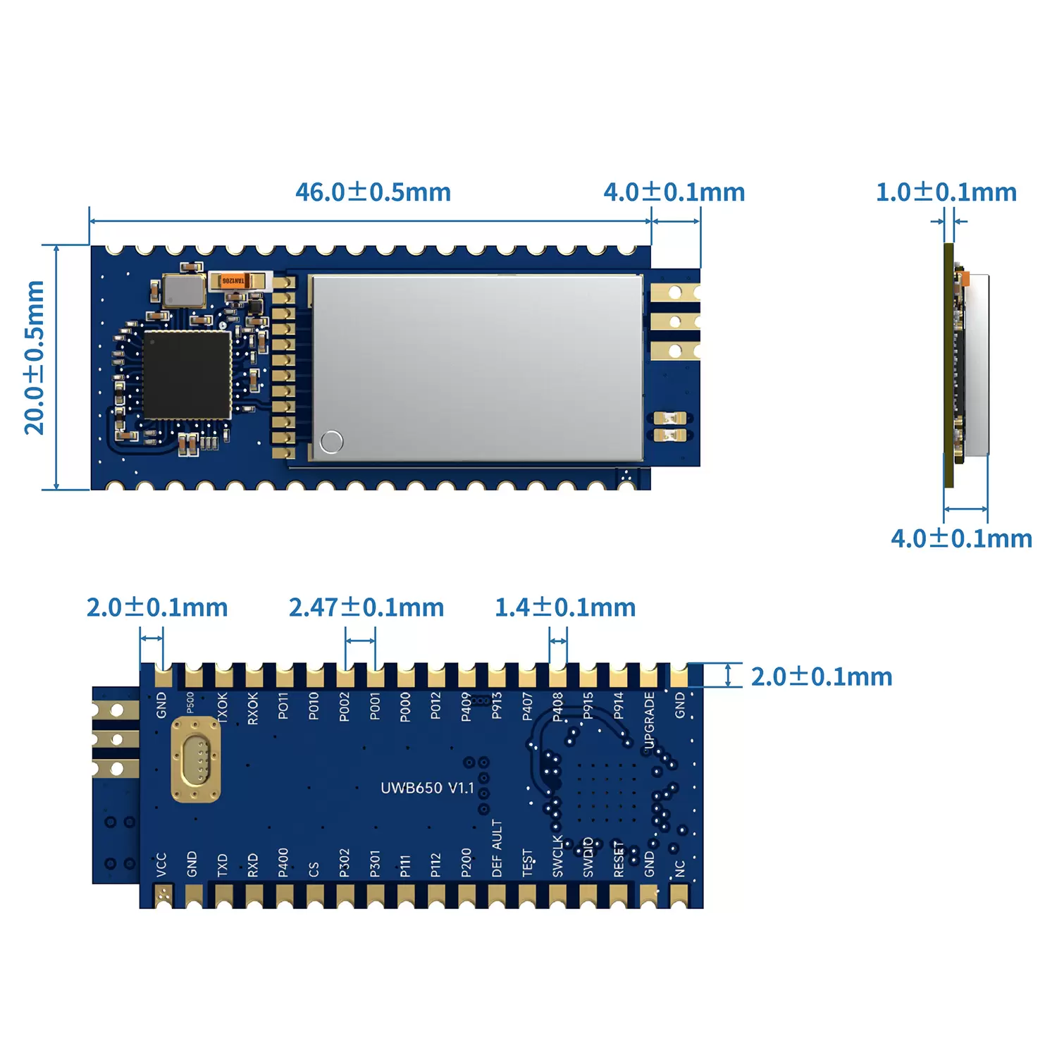 UWB650: Módulo UWB de alta precisión para localización en interiores y cifrado AES128