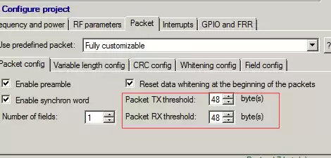 Establecer los umbrales de configuración TX_FIFO_ALMOST_EMPTY y RX_FIFO_ALMOST_FULL