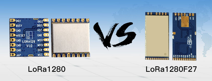 Comparación de parámetros de módulos inalámbricos LoRa1280 y LoRa1280F27