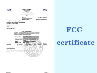 Productos certificados por la FCC para módulo transceptor inalámbrico