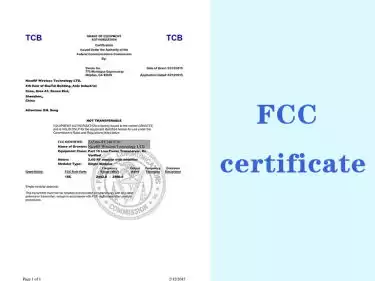 Productos certificados por la FCC para módulo transceptor inalámbrico
