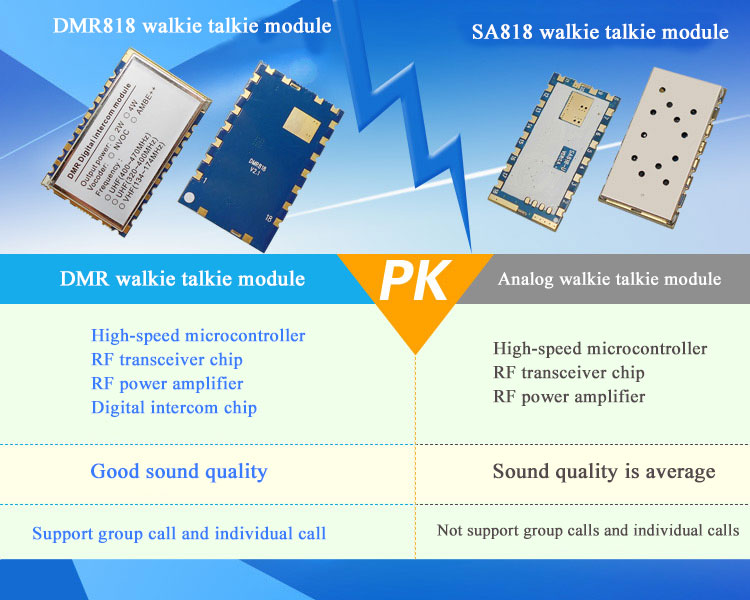 La diferencia entre el módulo walkie talkie analógico SA818 y el módulo walkie talkie DMR DMR818