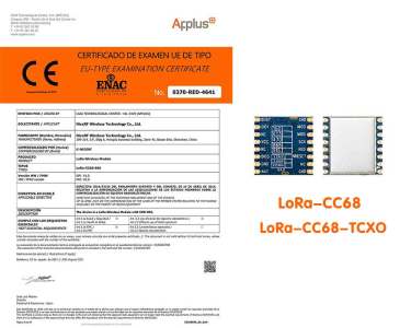 El módulo NiceRF LoRa LoRa-CC68, LoRa-CC68-TCXO pasó la certificación FCC y CE