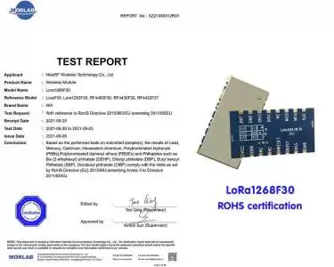 El módulo NiceRF LoRa LoRa1268F30 pasó la certificación RoHS