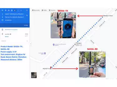 Prueba de rango de comunicación del módulo de audio inalámbrico SA326