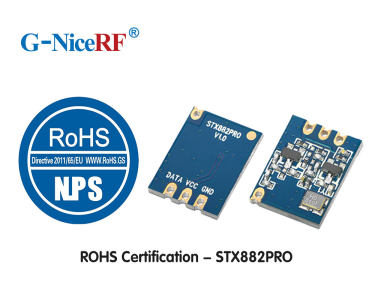 NiceRF ASK módulo transmisor STX882Pro pasa la certificación ROHS