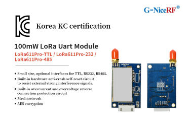 Módulo LoRa Uart LoRa611Pro-TTL, LoRa611Pro-232, LoRa611Pro-485 pasan la certificación KC