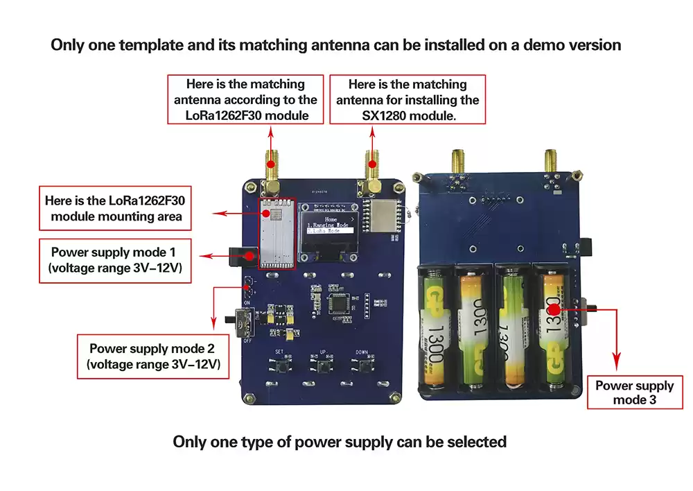 Instrucciones para la placa de demostración de rango del módulo LoRa SX1280