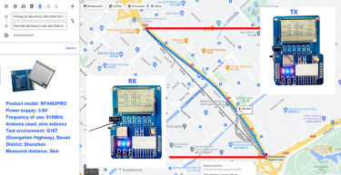 Prueba de distancia de comunicación del módulo RF Si4463 RF4463PRO