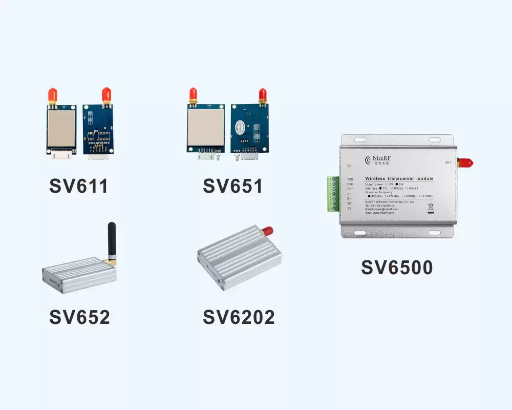 Módulo Uart rf SV611, SV651 y módem rf SV652, SV6202, SV6500.