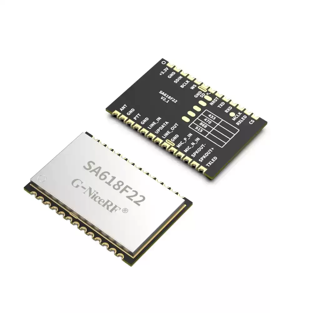 SA618F22: Módulo transceptor de audio inalámbrico full duplex con frecuencia de muestreo de 8K y 160 mW