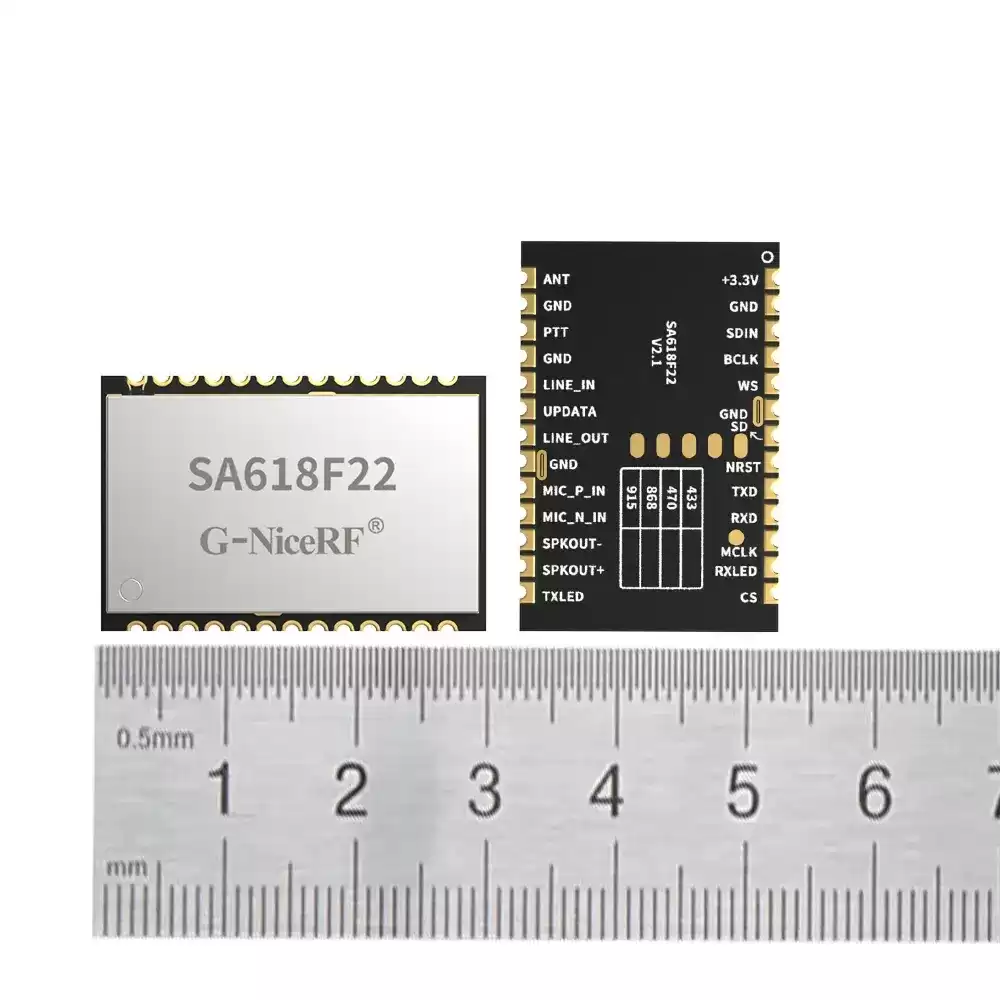 SA618F22: Módulo transceptor de audio inalámbrico full duplex con frecuencia de muestreo de 8K y 160 mW