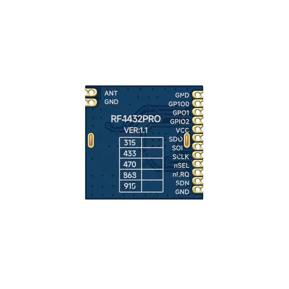 RF4432PRO: M&oacute;dulo transmisor y receptor RF Si4432 de 433 MHz con certificaci&oacute;n CE-RED