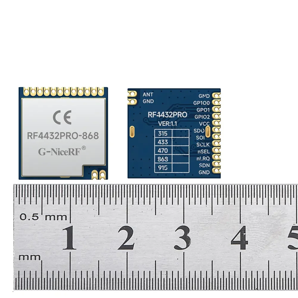 RF4432PRO: Módulo transceptor de RF de 868 MHz con certificación CE-RED y escudo