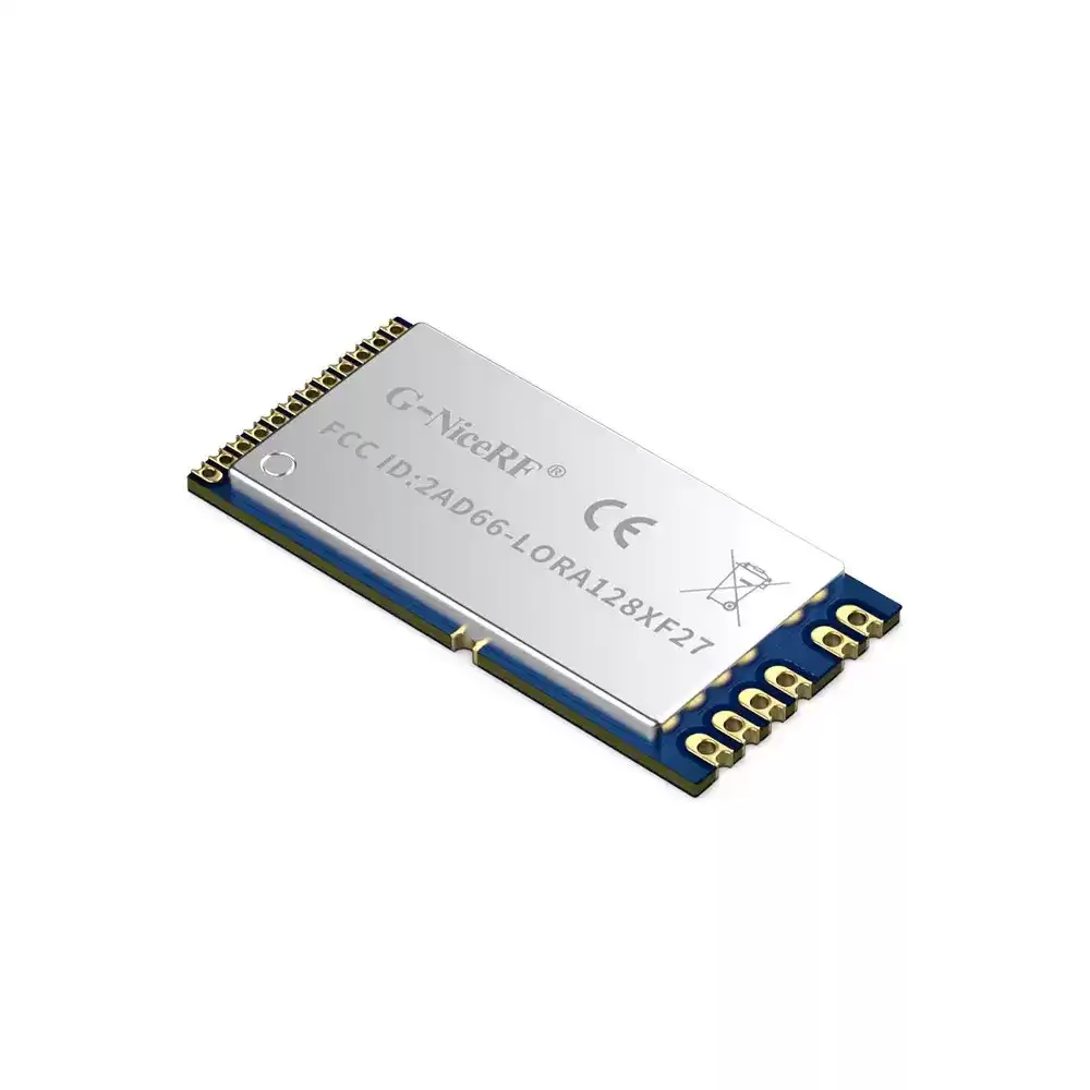 LoRa1280F27: Módulo LoRa SX1280 de 500 mW con certificación FCC ID y CE-RED de 2,4 GHz y alimentación de interfaz SPI