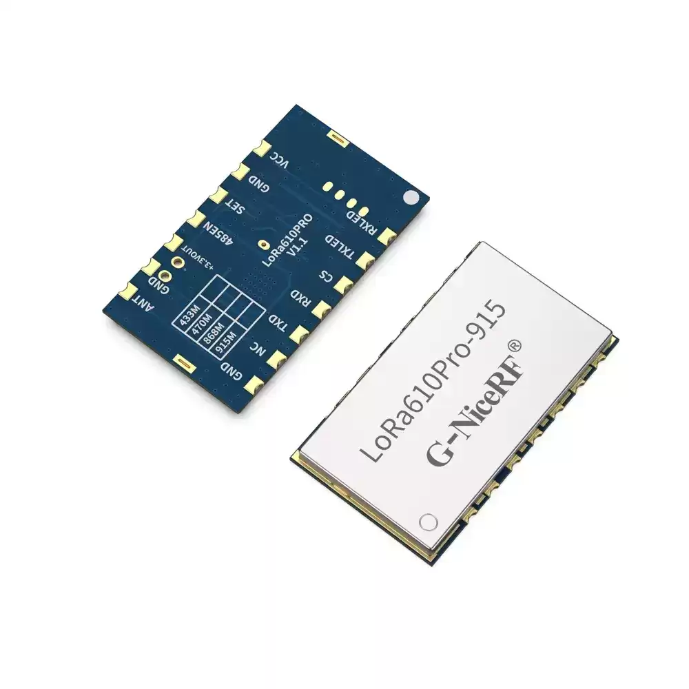 LoRa610Pro: Módulo LoRa UART integrado de tamaño pequeño de 100 mW con certificación KC/ANATEL y protección ESD.