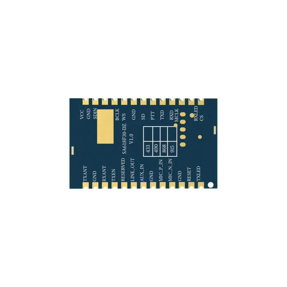 SA618F30-DZ: Módulo de audio con frecuencia de muestreo de 8K y relé multinivel de antena dual de 1W y 8, dúplex completo con protección ESD