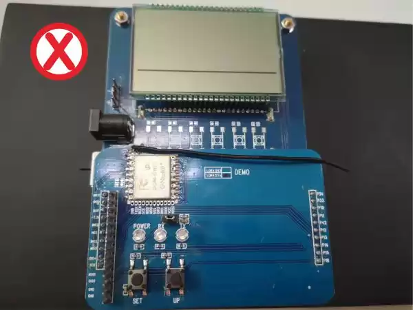 Diagrama de ejemplo de error de instalación de antena de cable