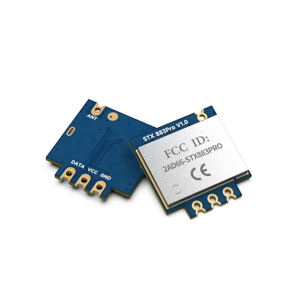 STX883Pro: M&oacute;dulo transmisor ASK de alta potencia de 433 MHz con certificaci&oacute;n CE-RED y FCC ID