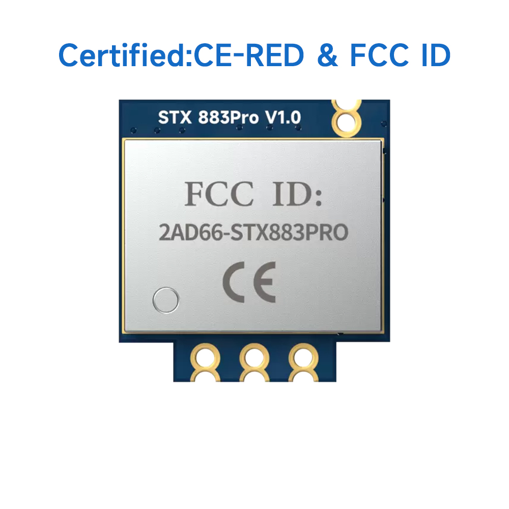 STX883Pro: M&oacute;dulo transmisor ASK de alta potencia de 433 MHz con certificaci&oacute;n CE-RED y FCC ID