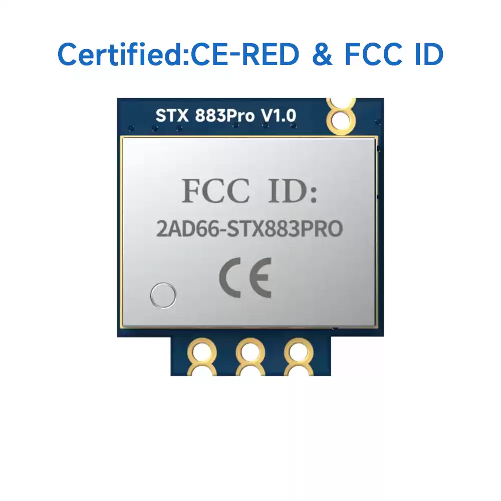 STX883Pro: M&oacute;dulo transmisor ASK de alta potencia de 433 MHz con certificaci&oacute;n CE-RED y FCC ID