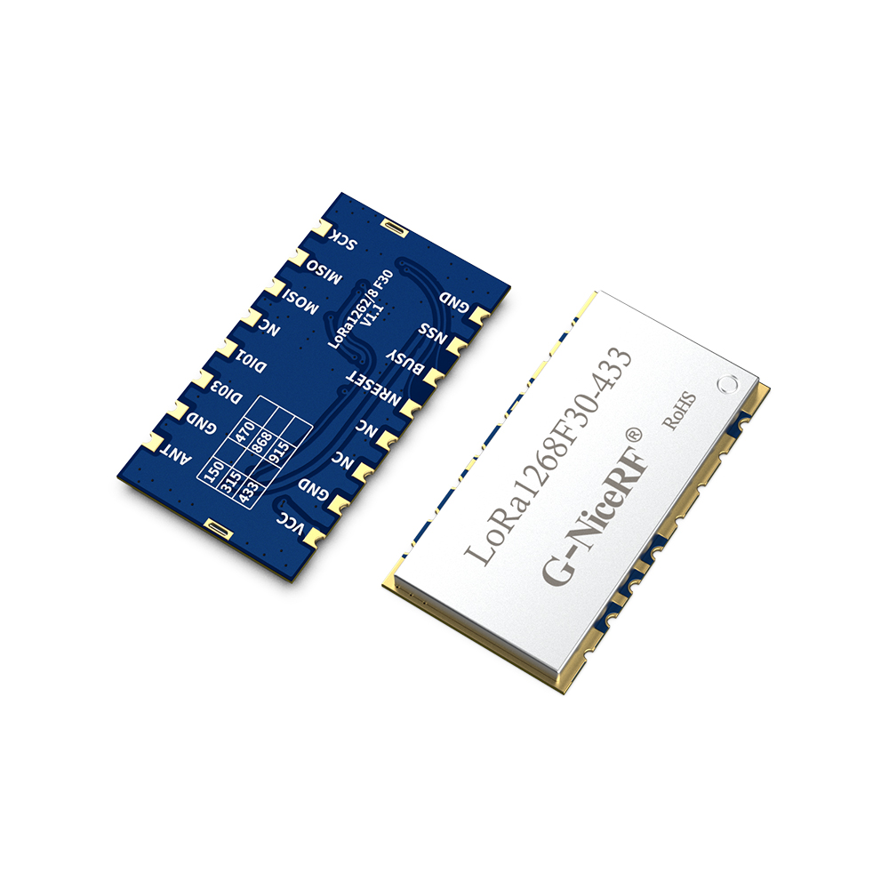 LoRa1268F30: M&oacute;dulo inal&aacute;mbrico SX1268 de 433 MHz y 2 W con interfaz SPI y protecci&oacute;n ESD