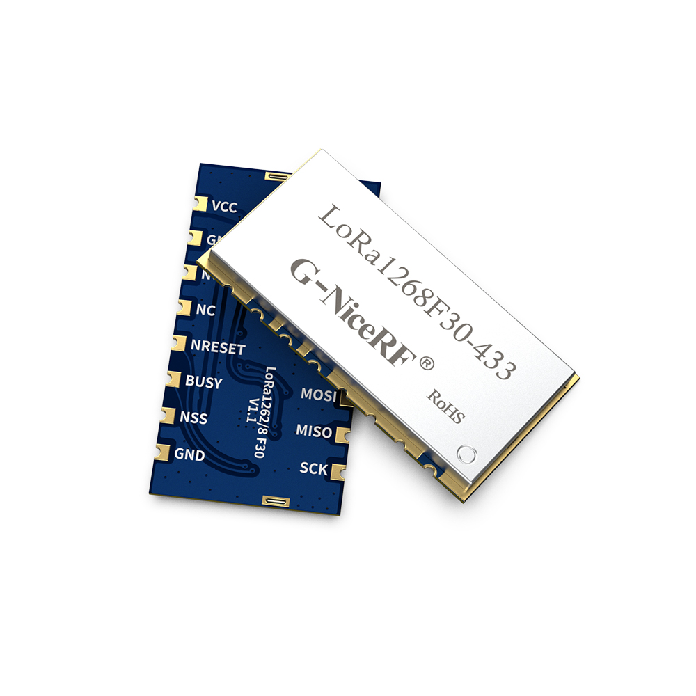 LoRa1268F30: M&oacute;dulo inal&aacute;mbrico SX1268 de 433 MHz y 2 W con interfaz SPI y protecci&oacute;n ESD